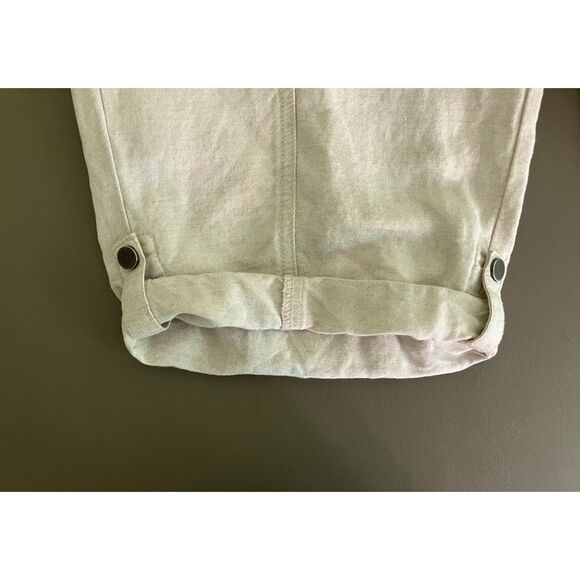 Lane Bryant khaki gold linen roll cuff capri pants - Picture 14 of 15